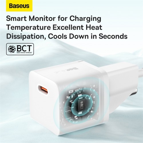 Мережевий зарядний пристрій Baseus GaN5 Fast Charger(mini) 1C 20W EU White