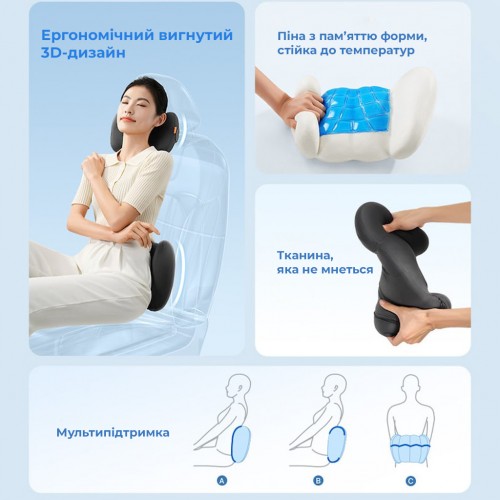 Подушка-подголовник Baseus ComfortRide Series Car Cooling Headrest Cluster, чёрная