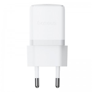 Мережевий зарядний пристрій Baseus Palm Fast Charger 1C 20W EU Moon White (with Baseus Mini White Cable USB-C to USB-C 60W (20V/3A) 1m Moon White)