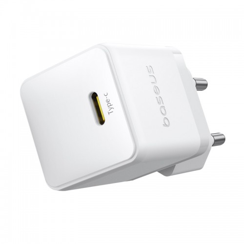 Мережевий зарядний пристрій Baseus Palm Fast Charger 1C 20W EU Moon White (with Baseus Mini White Cable USB-C to USB-C 60W (20V/3A) 1m Moon White)