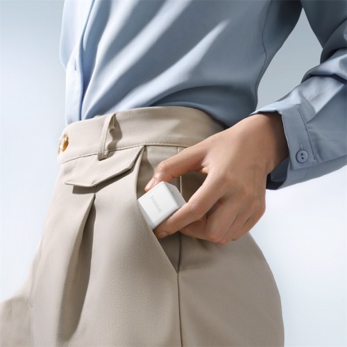 Мережевий зарядний пристрій Baseus Palm Fast Charger 1C 20W EU Moon White (with Baseus Mini White Cable USB-C to USB-C 60W (20V/3A) 1m Moon White)