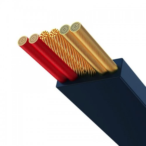 Кабель Baseus Bright Mirror 2 Series Retractable 3-в-1 для быстрой зарядки и передачи данных USB — M+L+C 66 Вт, 1,1 м, синий