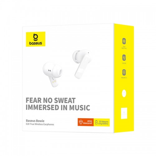 Беспроводные наушники TWS Baseus Bowie E20, ENC, IPX5, Stellar White