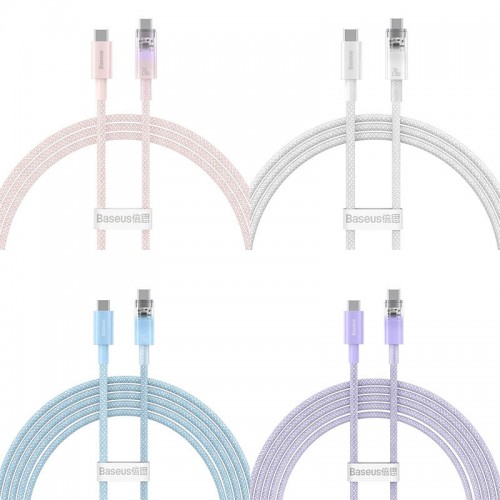 Кабель Baseus Explorer Series Fast Charging Cable with Smart Temperature Control Type-C to Type-C 100W 1m Galaxy Blue