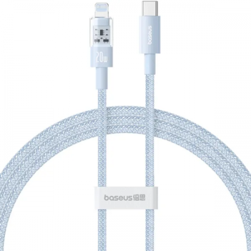 Кабель для быстрой зарядки и передачи данных Baseus Gem USB-C – iP 20W 1 м, Galaxy Blue