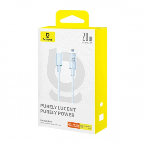 Кабель для быстрой зарядки и передачи данных Baseus Gem USB-C – iP 20W 1 м, Galaxy Blue