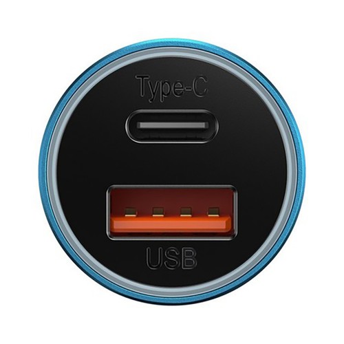 Автомобільний зарядний пристрій Baseus Golden Contactor Max Dual Fast Charger Car Charger U+C 60W Blue