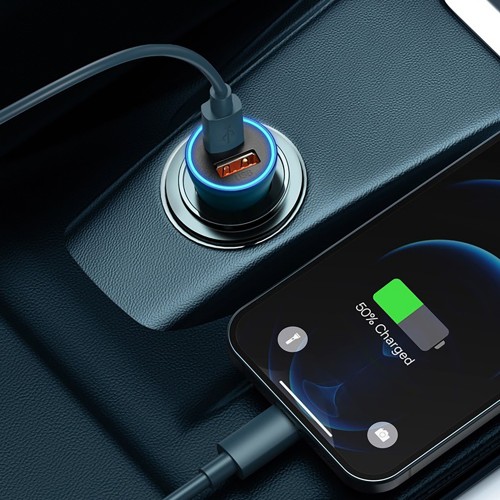 Автомобільний зарядний пристрій Baseus Golden Contactor Max Dual Fast Charger Car Charger U+C 60W Blue