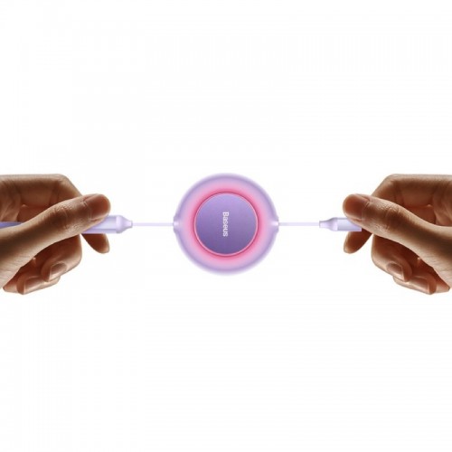 Кабель Baseus Bright Mirror 2 Series выдвижной 3-в-1 для быстрой зарядки и передачи данных USB на M+L+C 66W 1,1 м фиолетовый