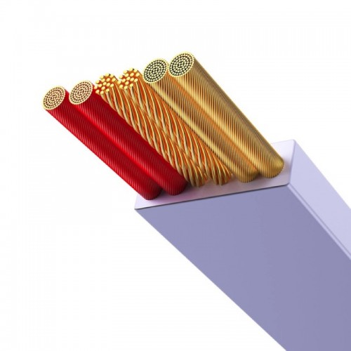 Кабель Baseus Bright Mirror 2 Series выдвижной 3-в-1 для быстрой зарядки и передачи данных USB на M+L+C 66W 1,1 м фиолетовый