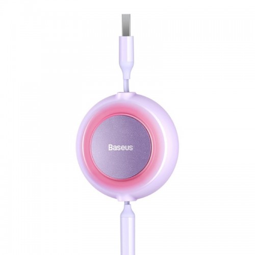 Кабель Baseus Bright Mirror 2 Series Retractable 3-в-1 для быстрой зарядки и передачи данных USB — M+L+C, 3.5A, 1.1 м, фиолетовый