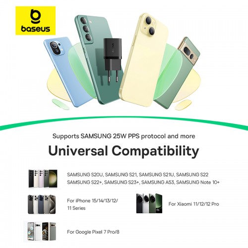 Сетевое зарядное устройство Baseus GaN5 Fast Charger (mini) 1C 25W EU Cluster Black