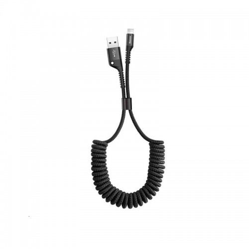 Кабель Baseus Fish eye Spring Data Cable Lightning 1 м, чёрный