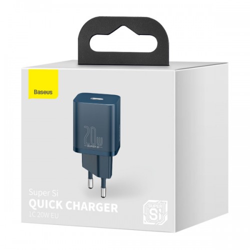 Сетевое зарядное устройство Baseus Super Si Quick Charger 1C 20W EU Blue