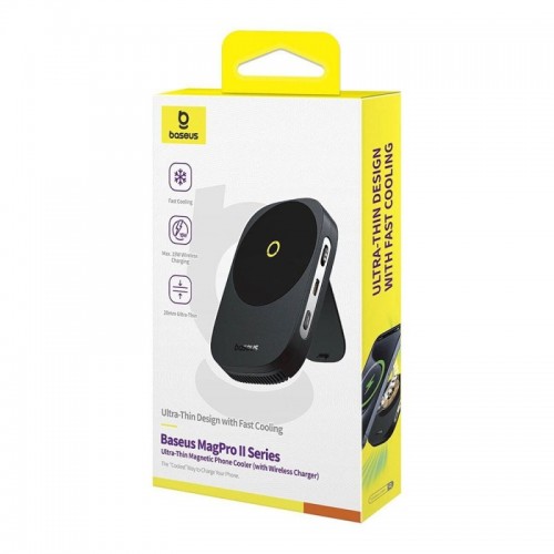 Бездротовий зарядний пристрій з кулером для мобільного Baseus MagPro II Series Ultra-Thin Magnetic Phone Cooler (with Wireless Charger) Cosmic Black