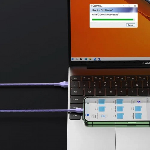 Кабель Baseus Flash Series Ⅱ One-for-three для быстрой зарядки и передачи данных USB–M+L+C 66 Вт 1,2 м фиолетовый