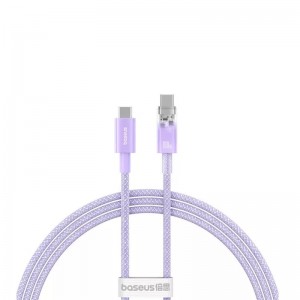 Кабель Baseus Explorer Series для быстрой зарядки с интеллектуальным контролем температуры USB-C — USB-C 100 Вт 1 м, Nebula Purple