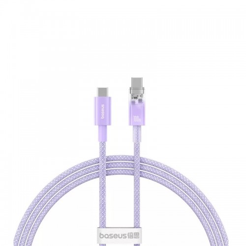 Кабель Baseus Explorer Series для быстрой зарядки с интеллектуальным контролем температуры USB-C — USB-C 100 Вт 1 м, Nebula Purple