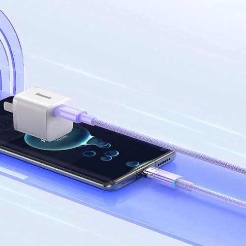 Кабель Baseus Explorer Series для быстрой зарядки с интеллектуальным контролем температуры USB-C — USB-C 100 Вт 1 м, Nebula Purple