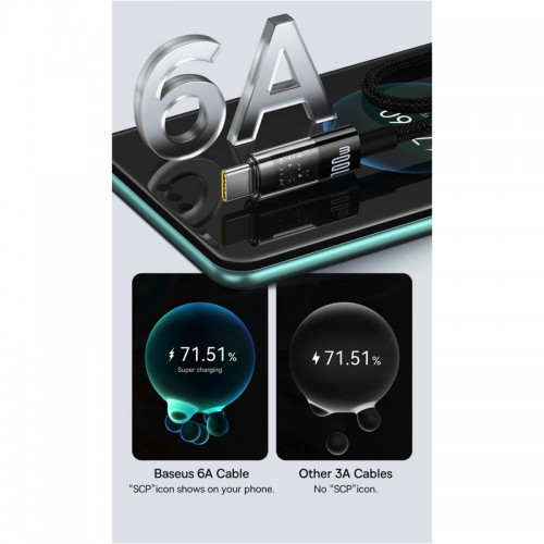 Кабель Baseus Gem Fast-Charging Data Cable USB to USB-C 100W 2m Cluster Black