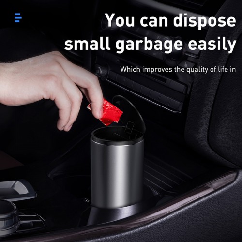 Автомобильный мусорный контейнер Baseus Gentleman Style Vehicle-mounted Trash Can（мешок 1 рулон/30）Тёмно-серый