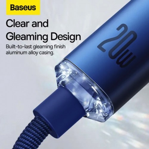 Кабель Baseus Crystal Shine Series Fast Charging Data Cable Type-C to iP 20W 2m Blue