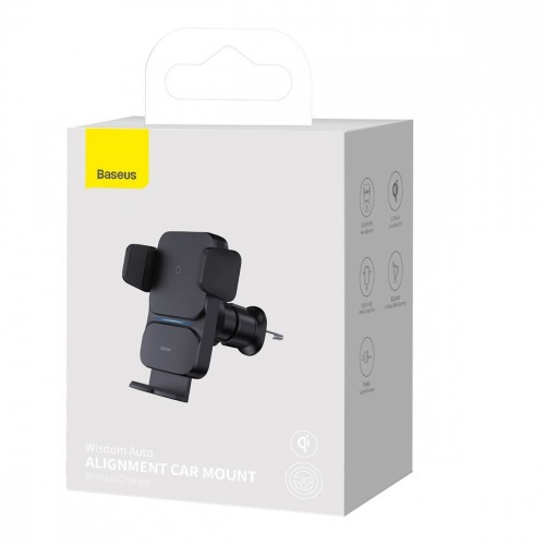 Автотримач для телефона з БЗП Baseus Wisdom Auto Alignment 15W Black