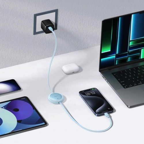 Кабель Baseus Free2Pull Mini для зарядки USB-C — USB-C 60W 1 м, Galaxy Blue