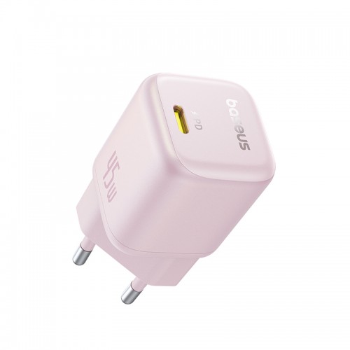 Сетевое зарядное устройство Baseus PicoGo GaN Fast Charger 1C 45W EU Baby Pink