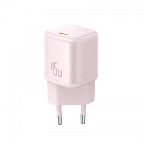 Сетевое зарядное устройство Baseus PicoGo GaN Fast Charger 1C 45W EU Baby Pink