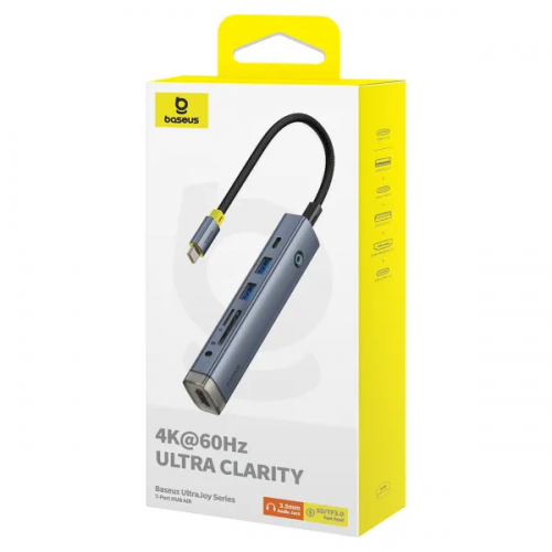 USB-хаб Baseus UltraJoy Series 7-Port HUB AIR Space Grey (Type-C to HDMI4K@60Hz*1+USB3.0*2+PD*1+SD/TF3.0*1+3.5mm*1)