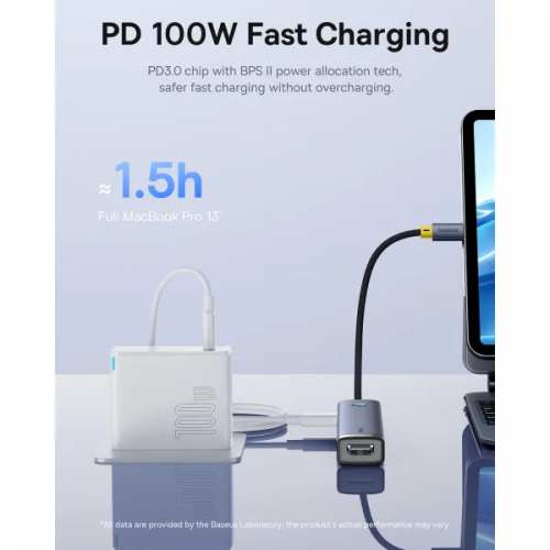 USB-хаб Baseus UltraJoy Series 7-Port HUB AIR Space Grey (Type-C to HDMI4K@60Hz*1+USB3.0*2+PD*1+SD/TF3.0*1+3.5mm*1)