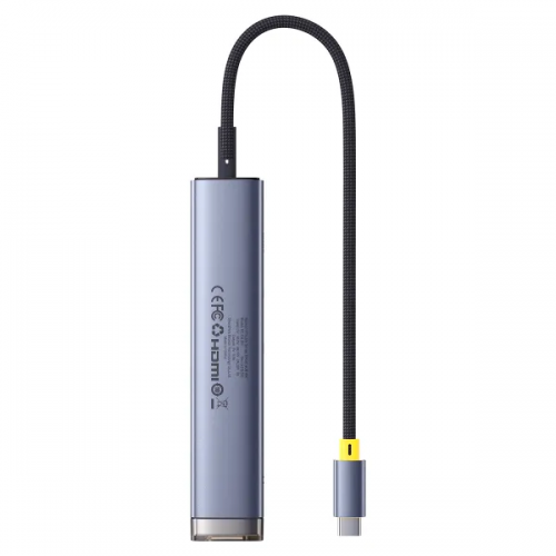 USB-хаб Baseus UltraJoy Series 7-Port HUB AIR Space Grey (Type-C to HDMI4K@60Hz*1+USB3.0*2+PD*1+SD/TF3.0*1+3.5mm*1)