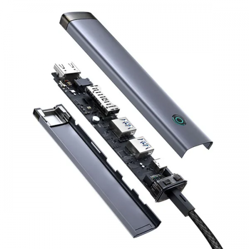 USB-хаб Baseus UltraJoy Series 7-Port HUB AIR Space Grey (Type-C to HDMI4K@60Hz*1+USB3.0*2+PD*1+SD/TF3.0*1+3.5mm*1)