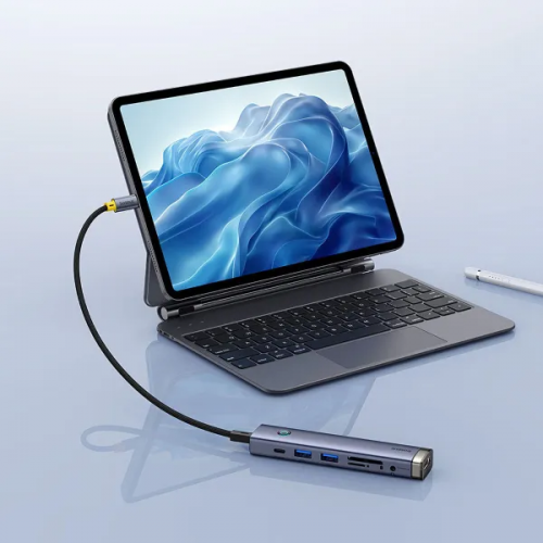 USB-хаб Baseus UltraJoy Series 7-Port HUB AIR Space Grey (Type-C to HDMI4K@60Hz*1+USB3.0*2+PD*1+SD/TF3.0*1+3.5mm*1)