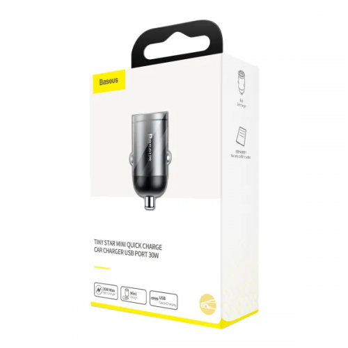 Автомобільний зарядний пристрій Baseus Tiny Star Mini Quick Charge Car Charger USB Port 30W Gray