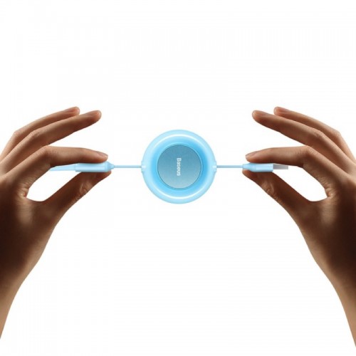 Кабель Baseus Bright Mirror 2 Series Retractable 3-в-1 для быстрой зарядки и передачи данных USB на M+L+C 3.5A 1.1 м, небесно-голубой