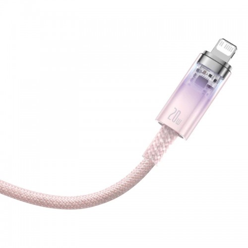 Кабель Baseus Explorer Series Fast Charging Cable with Smart Temperature Control Type-C to iP 20W 1m Pink