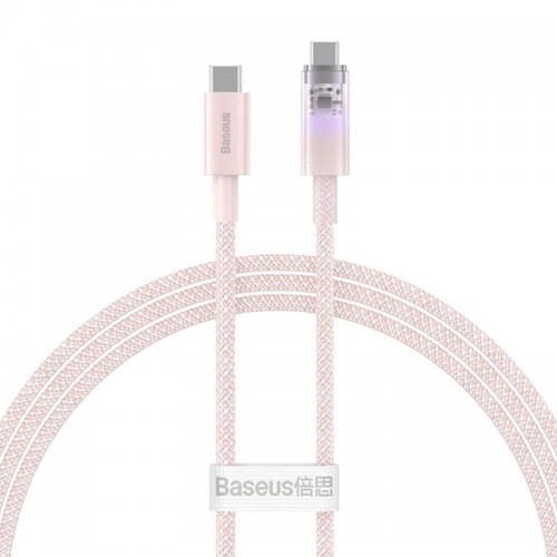 Кабель Baseus Explorer Series Fast Charging Cable with Smart Temperature Control Type-C to Type-C 100W 1m Baby Pink