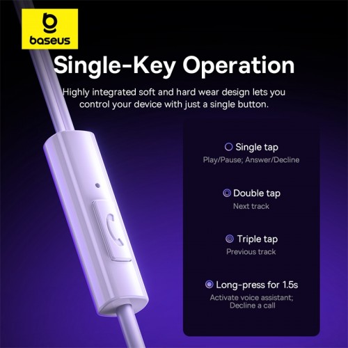 Проводные наушники Baseus Encok HZ11 (3.5 мм) Moon White