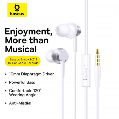 Проводные наушники Baseus Encok HZ11 (3.5 мм) Moon White