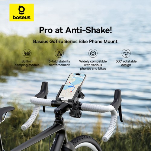 Велотримач для телефона Baseus GoTrip Series Bike Phone Mount Cluster Black