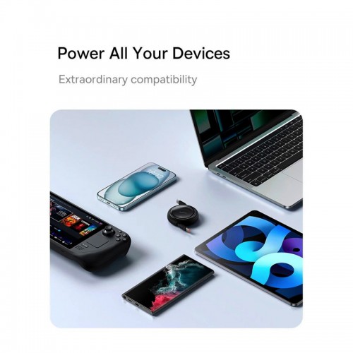 Кабель Baseus Free2Draw Mini с выдвижным механизмом, зарядный кабель Type-C — Type-C, 100 Вт, 1 м, Galaxy Blue