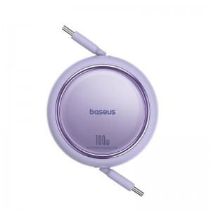 Кабель Baseus Free2Draw Mini Retractable для зарядки Type-C — Type-C 100W 1 м, Nebula Purple