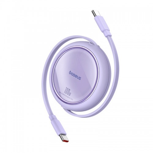 Кабель Baseus Free2Draw Mini Retractable для зарядки Type-C — Type-C 100W 1 м, Nebula Purple