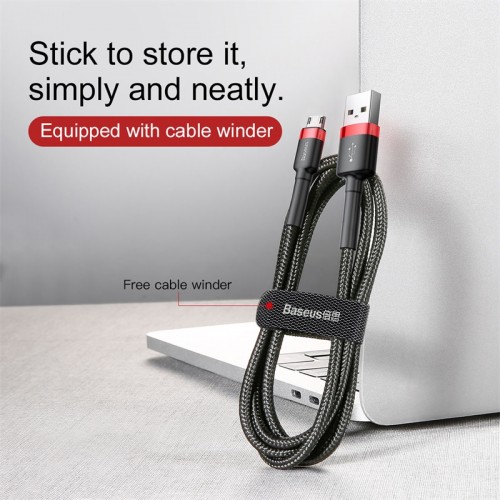 Кабель Baseus cafule Cable USB For Micro 2A 3m Red+Black