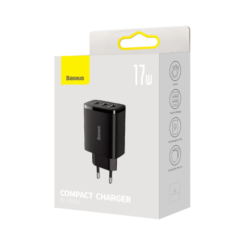 Сетевое зарядное устройство Baseus Compact Charger 3U 17W EU Black
