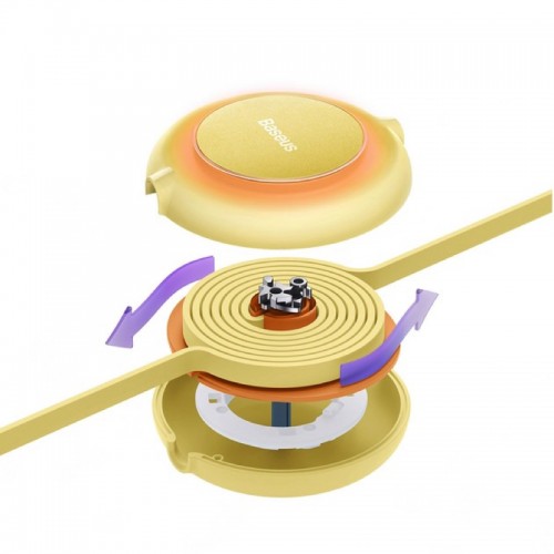 Кабель Baseus Bright Mirror 2 Series Retractable 3-в-1 для быстрой зарядки и передачи данных USB — M+L+C, 3.5A, 1.1 м, жёлтый