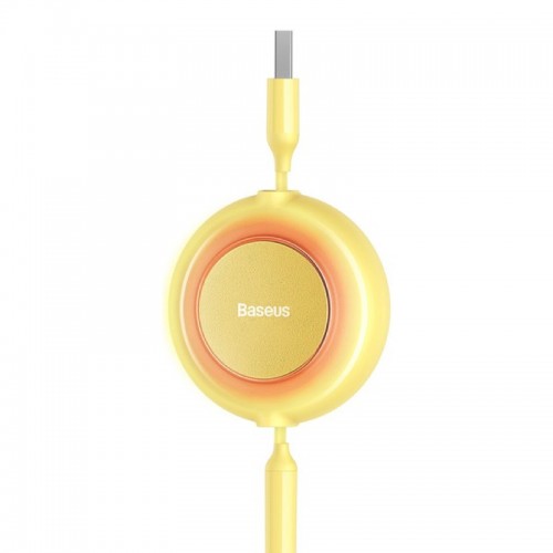 Кабель Baseus Bright Mirror 2 Series Retractable 3-в-1 для быстрой зарядки и передачи данных USB — M+L+C, 3.5A, 1.1 м, жёлтый