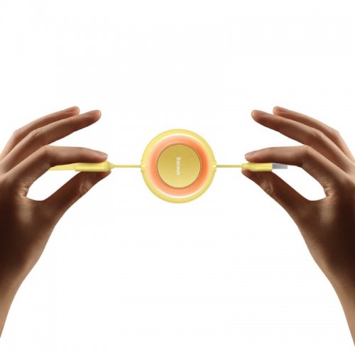 Кабель Baseus Bright Mirror 2 Series Retractable 3-в-1 для быстрой зарядки и передачи данных USB — M+L+C, 3.5A, 1.1 м, жёлтый